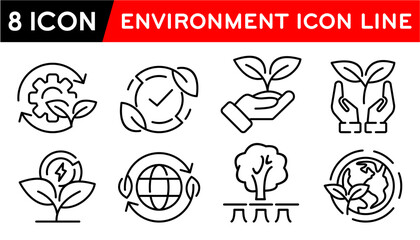 set design icon line environment graphic vector