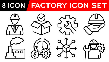 design icon line factory graphic vector