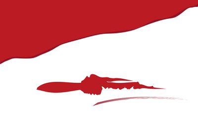 Bold Red Nife Abstract Composition with Red and Black Dynamic Lines