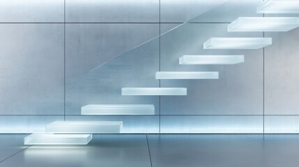 Modern glass staircase interior