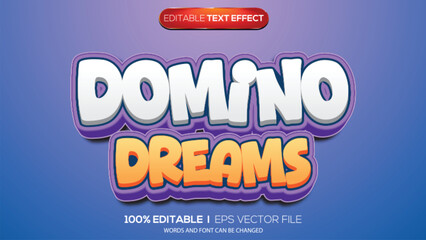 3d text effect domino theme