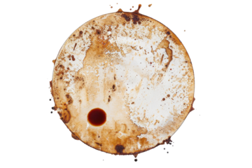 Coffee Stain on a White Surface: The image showcases a circular coffee stain on a clean white surface, the unique pattern evoking a sense of artistic imperfection.