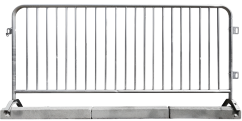 Steel Barrier: A sturdy steel barrier stands as a symbol of security and order. It is designed to delineate space, provide guidance and manage crowds.