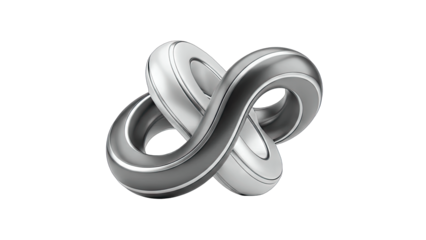 3D Infinity Symbol Rendered on White Background