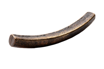 Curved Rusty Metal Rod on White Background