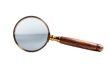 Vintage Magnifying Glass on White Background