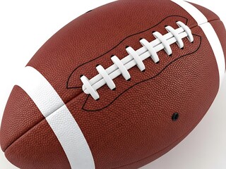 Brown and white football