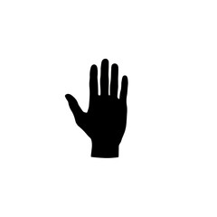 Obraz premium Open Hand Silhouette - Stop Gesture Icon