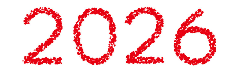 クレヨン素材　手描きの文字　2026