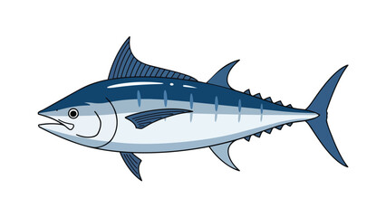Fototapeta premium A Vibrant Illustration of a Sleek Blue and Silver Pelagic Fish Swimming