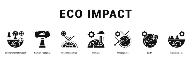 Eco Impact Modern and clean web banner illustration featuring thematic icons for visual communication