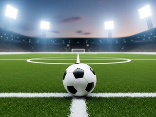 Soccer ball on pitch