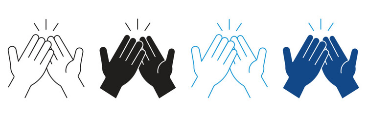 High Five icon Set Multiple Style Collection. Vector illustration.
