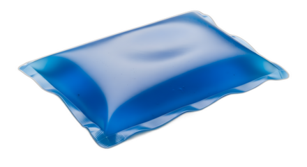 Single blue laundry detergent pod for product design mockups on transparent background