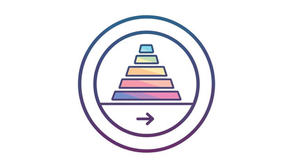 Minimalist Digital Hierarchy Icon with Arrow Representing Structured Integration