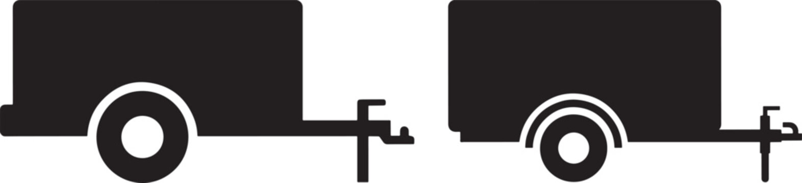 Cargo trailer towing hitch connection comparison icons