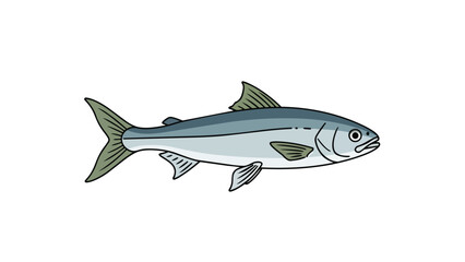 Obraz premium Minimalist Aquatic Creature Illustration: A Serene Marine Life Drawing on White Background