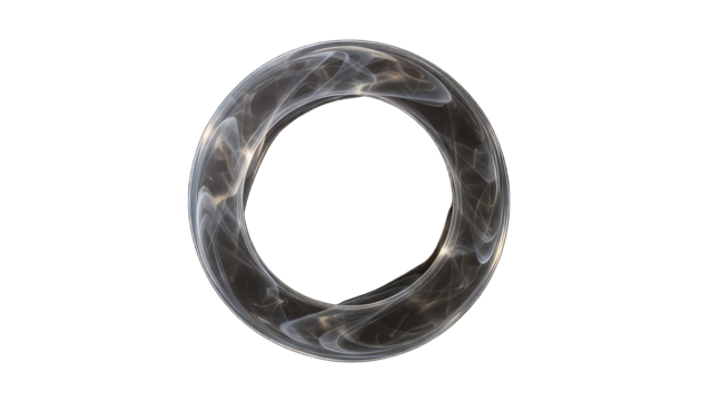 Abstract swirling pattern in black and white isolated on transparent background - Powered by Adobe