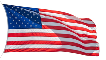 Waving American Flag PNG Clipart Isolated on Transparent Background