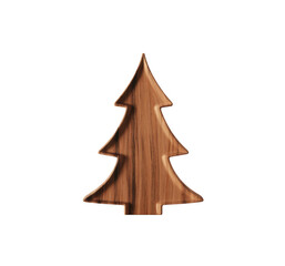 Obraz premium Wooden Christmas tree ornament decoration isolated on a transparent background
