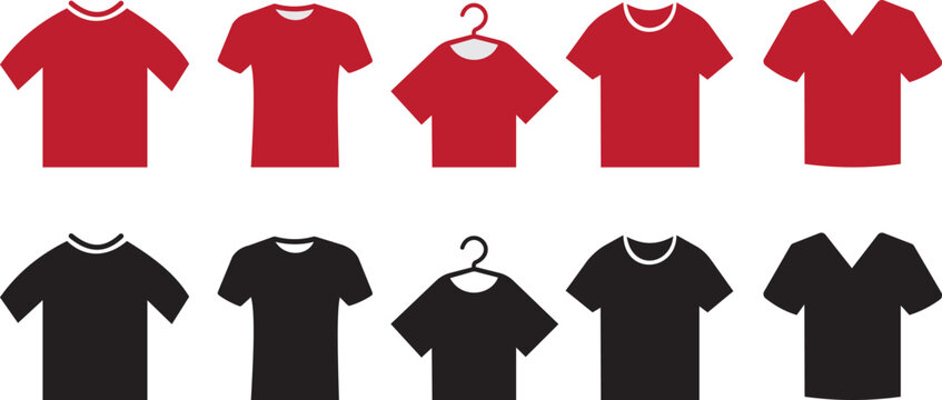 Black & White T-Shirt Template Vector&nbsp;Set.