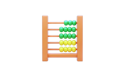 Abacus with Colorful Beads on White Background