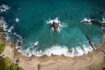 Aerial view of the Tanesashi coast in Hachinohe City, Aomori Prefecture, Japan