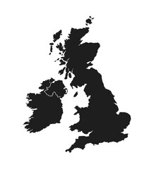United Kingdom map on white background, vector illustration