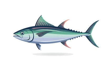 Obraz premium Vibrant illustration of a striking bluefin tuna with sleek lines and dynamic fins, perfect for aquatic themes