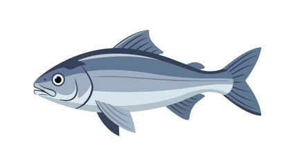 Fototapeta premium Stylized illustration of a sleek, blue-toned fish in profile view, ideal for aquatic themes