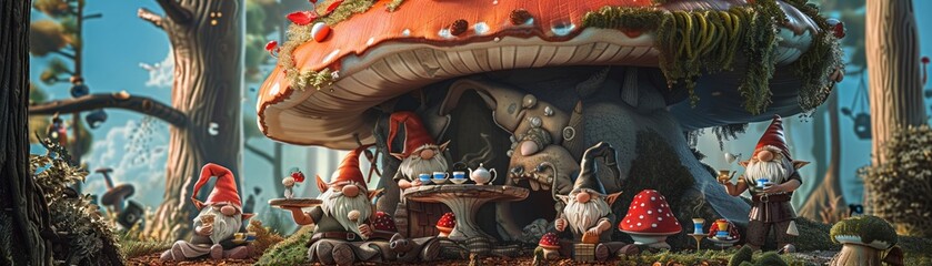 A whimsical illustration of a group of fairies playing in a moonlit forest, with bioluminescent flowers lighting their path, 3DCG , high detailed