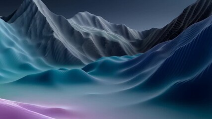 Flowing area chart designed as mountain formation, multi-layered visualization depicts market evolution, financial growth, and shifting trends, symbolizing progress and economic transformation. - Powered by Adobe