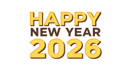 Festive Happy New Year 2026 message in gold and brown, wishing joy and success for the new year ahead, celebrating the start of 2026 with warm wishes