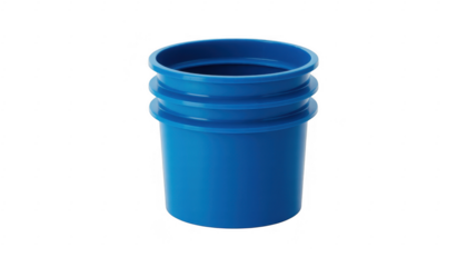 Blue plastic bucket blue bucket container isolated on a transparent background