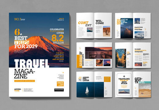 Travel Magazine Template Layout
