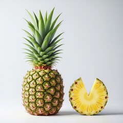Fototapeta premium Fresh pineapple with slice