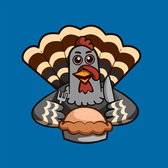 turkey eating pie