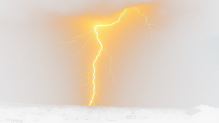 Electric Yellow Lightning Bolt  isolated on white  transparent background PNG