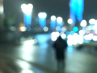 abstract background of bokeh lights in cool tones