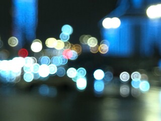 abstract background of bokeh lights in cool tones