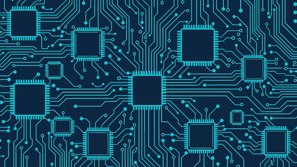 Circuitry Innovation: A detailed view of a cutting-edge printed circuit board, highlighting the intricate network of electronic components. Perfect for showcasing technological prowess and innovation.