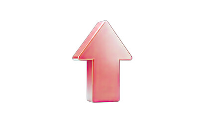 Red Arrow Pointing Up on White Background