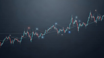 Financial Data Visualized: An intricate line graph illustrates the movement of financial data, showcasing the complexities of market fluctuations.