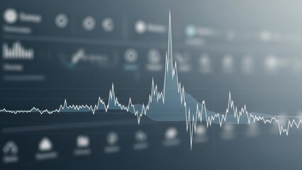 Financial Data Analytics: A close-up showcases a dynamic graph, illustrating complex financial data. the upward and downward movements symbolize market fluctuations.
