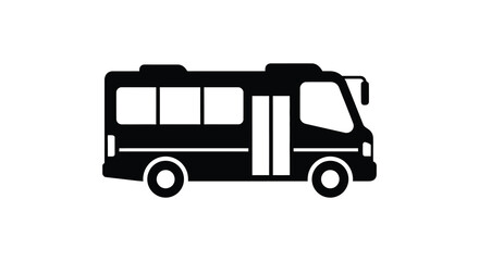 A simple black and white depiction of a recreational vehicle commonly known as a campervan silhouette