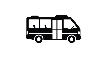 A striking black and white depiction of a classic camper van a memorable silhouette