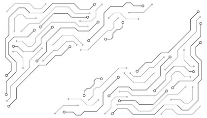 Motherboard digital abstract background. AI circuit board technology texture design. Semiconductor and computer processor on tech banner template concept. Vector illustration