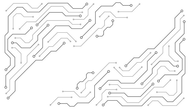 Motherboard digital abstract background. AI circuit board technology texture design. Semiconductor and computer processor on tech banner template concept. Vector illustration