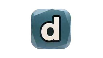 Letter D Logo Design on Teal Background