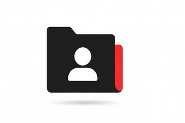 Vector of directory with person or client sign. Symbol of user interface options, user statistics.new client sign